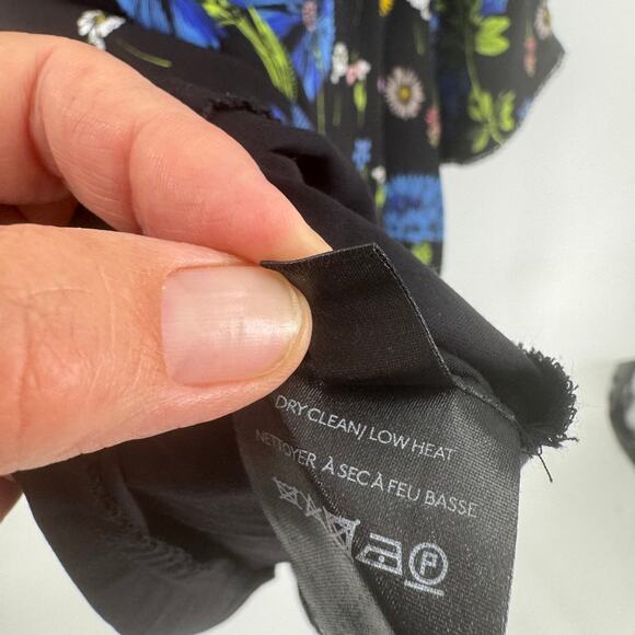 Maeve Anthropologie Dress XS‎ Black Blue Bell Sleeve Mini Boho Dark Romantic - Picture 9 of 11